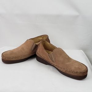 Natur tan leather slipons, NWOT,  size 8